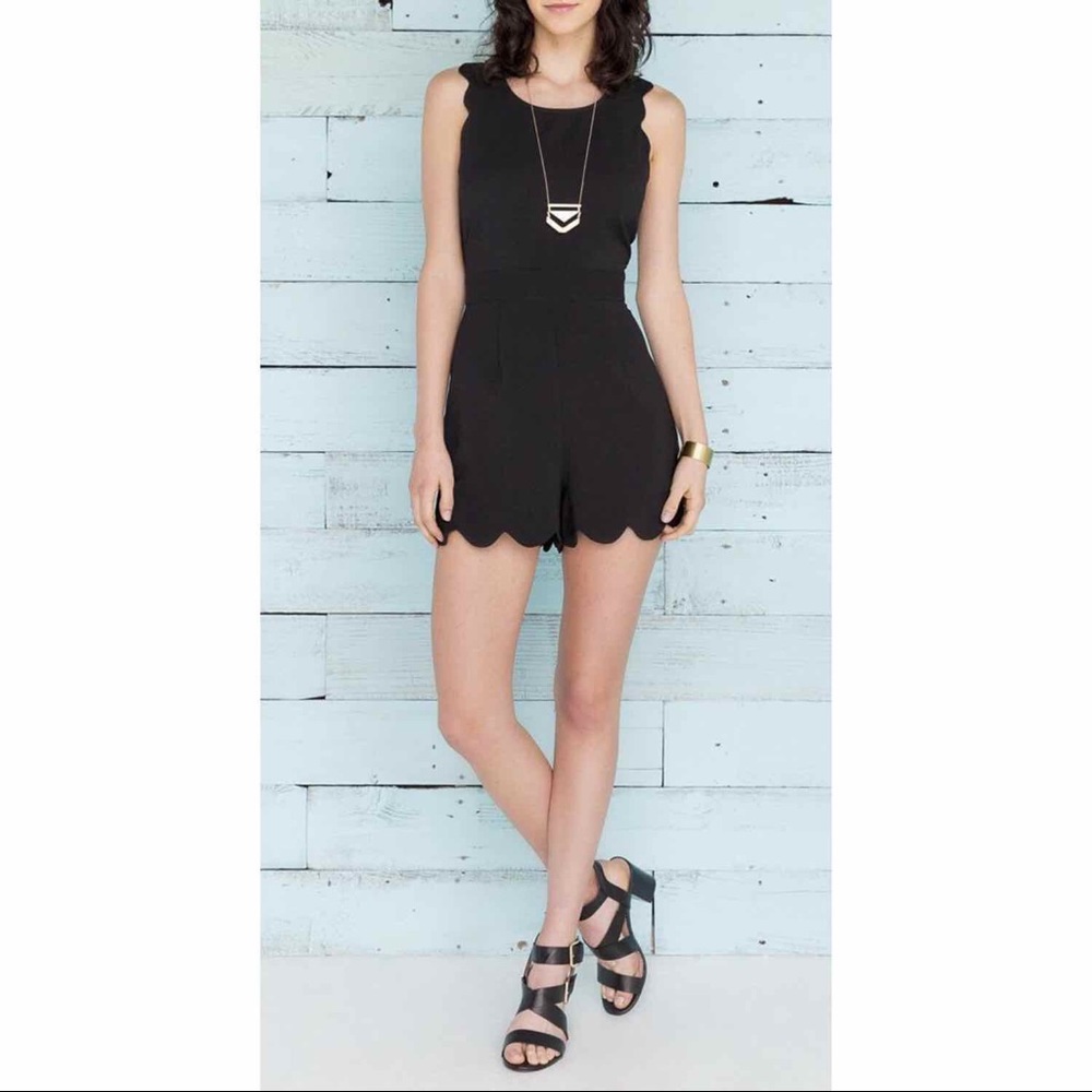 Francesca’s black scalloped romper